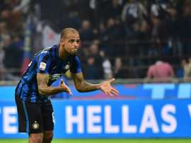 Inter Milans midfielder Felipe Melo, pictured on September 13, 2015, justified his Pitbull nickname after Chievo midfielder Paul Mpoku suffered a fractured cheekbone following a mid-air clash