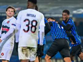 Romero secures crucial point for Atalanta against Midtjylland. AFP