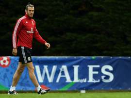 Wales forward Gareth Bale trains in Dinard, northwest France, on July 4, 2016