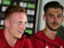 Hungarys midfielder Laszlo Kleinheisler (L), pictured on June 24, 2016, said that his team will one day be similar to the great teams of the past, but would instead like to focus on how they are doing in the present