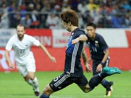 Osako scores in the friendly against New Zealand. AFP