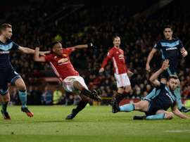 Martial hizo un tanto para el triunfo del United. AFP