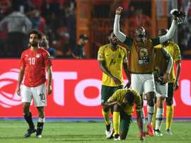 Salah and Egypt were dumped out of the Cup of Nations by South Africa. AFP