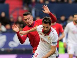 Les joueurs de Séville et d'Osasuna lors d'un match de Liga. AFP