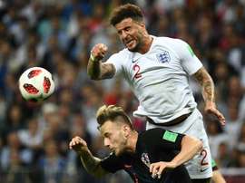Walker pictured during England's semi-final defeat to Croatia. AFP