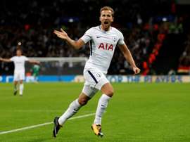O inglês marcou dois gols no triunfo do Tottenham sobre o Borussia Dortmund. AFP