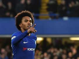 O gol de Willian deu a vitória ao Chelsea. AFP