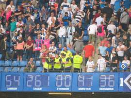 Hamburg's clock was removed after theuir Bundesliga relegation. AFP