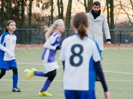 Kerem Demirbay referees on December 5, 2015 in Haan during the D-youth girls football match SSVg 06 Haan against Blau-Weiss Langenberg