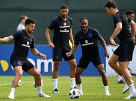 Loftus-Cheek and Sterling together at England camp. AFP