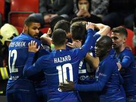 Les compos probables du quart retour d'Europa League entre Chelsea et le Slavia Prague. AFP