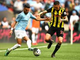 Mahrez won three trophies for Man City this season. AFP