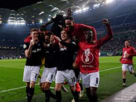RB Leipzig have reached their first ever DFP Pokal final. AFP