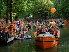 Utrecht turned orange on Monday to celebrate the Netherlands' first women's Euro title. AFP