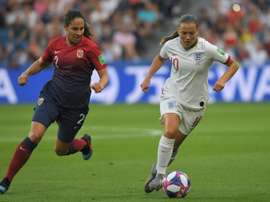 England await quarter final winners of showdown between France and USA. AFP