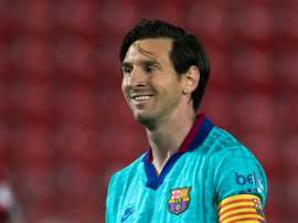 Lionel Messi was on target in Barca's first game back. AFP