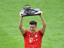 Robert Lewandowski was crowned Bundesliga top scorer for the fourth time since 2014 on Saturday. AFP