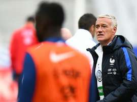 Frances head coach Didier Deschamps speaks during a training session at the Stade de France stadium on October 6, 2016
