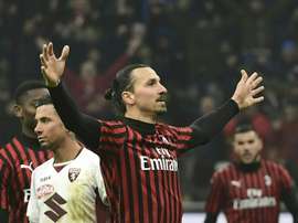 Ibrahimovic pede 7,5 milhões de euros por temporada para ficar no Milan. AFP