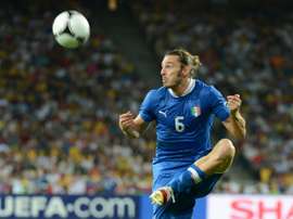Italian defender Federico Balzaretti controls the ball during the Euro 2012 football championships quarter-final match England vs Italy at the Olympic Stadium in Kiev on June 24, 2012