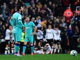 Barca beaten by Valencia in early blow for Setien. AFP