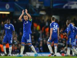 Chelseas John Terry applauds the fans after winning the Chamions league group stage match against Dynamo Kiev at Stamford Bridge on November 4, 2015