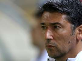Greeces Kostas Tsanas, pictured on November 18, 2014, is named as interim coach of the full national team to replace Uruguayan Sergio Markarian