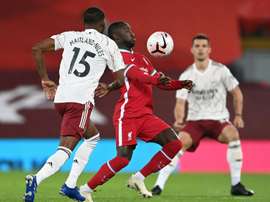 Naby Keita (C) has contracted coronavirus. AFP