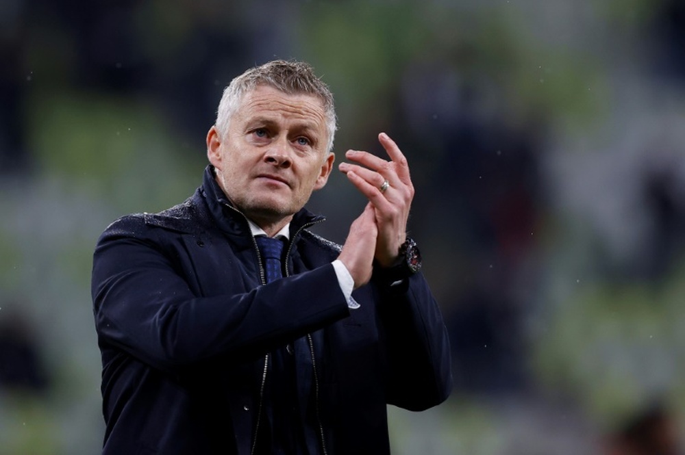 Solskjaer has extended his contract with Man United. AFP