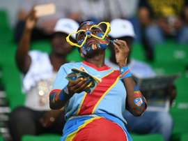 A face-painted DR Congo football fan. AFP