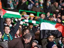 Some Celtic fans waved Palestine flags during a match against Israeli opponents. AFP