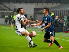 Inter Milans Martin Montoya (right) in action during a Serie A match against Juventus at the San Siro Stadium on October 18, 2015