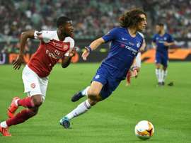David Luiz (right) moved across London from Chelsea to Arsenal on Thursday