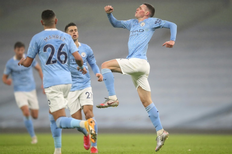 Phil Foden gave Man City a 1-0 win over Brighton. AFP