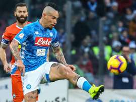 Elminating Barça, a miracle for Hamsik. AFP
