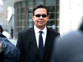 Former Honduran president Rafael Callejas leaves the Brooklyn federal court in New York. AFP