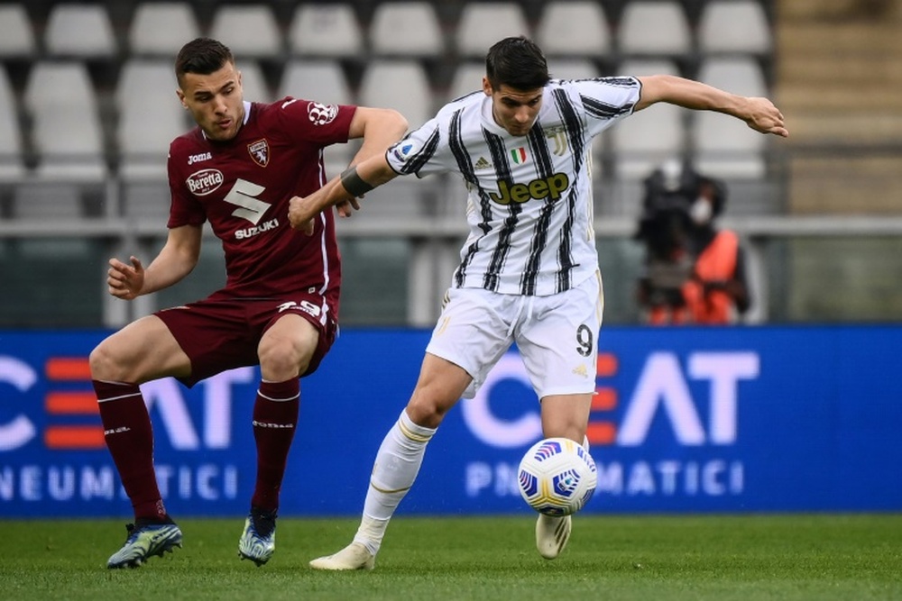 Morata asumió galones tras la victoria en Champions. AFP
