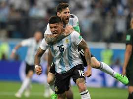 Marcos Rojo pourrait être dans l'agenda du PSG. AFP