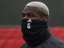 Manchester United's Paul Pogba in training. AFP