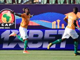 Jonathan Kodjia celebrates the winner for Ivory Coast. AFP