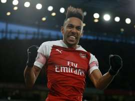 Aubameyang's brace helped his side overcome Rennes. AFP