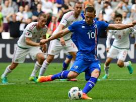 Gylfi Sigurdsson could not stop Iceland's relegation. AFP