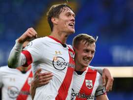 Vestergaard got Southampton a draw at the death at Chelsea. AFP