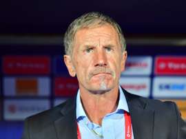 Stuart Baxter's South Africa were beaten by a late Nigeria goal in the quarter-finals. AFP