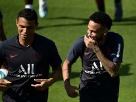 Thiago Silva, sollevato per la permanenza di Neymar. AFP