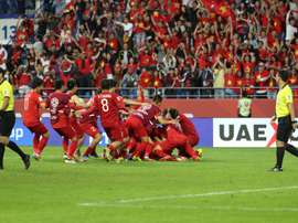 Vietnam came through a penalty shoot out to reach the quarter-finals. AFP