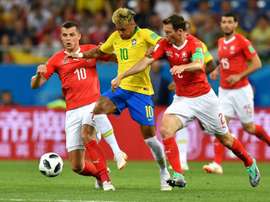 Neymar was targeted by the Swiss defence. AFP