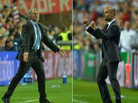 Great rivals: Jose Mourinho and Pep Guardiola. AFP