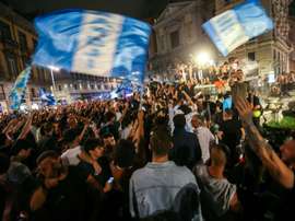 Napoli fans celebrated their win over Juventus. AFP