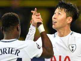 Aurier and Son helped Spurs to a 2-0 win over Brighton. AFP